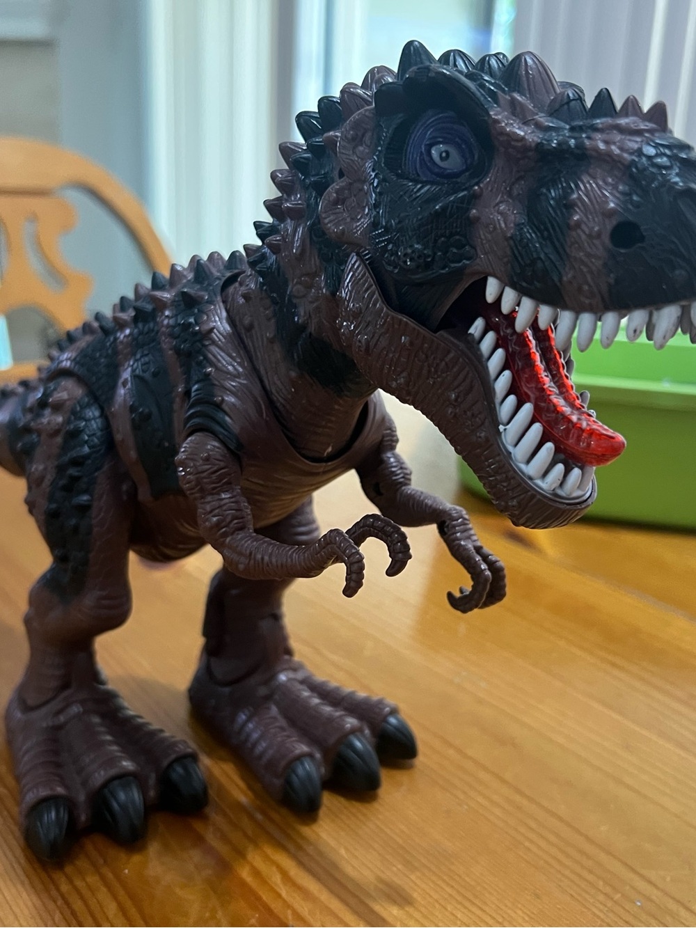 Brown Jurassic Park Dinosaur Figure with Red Mouth